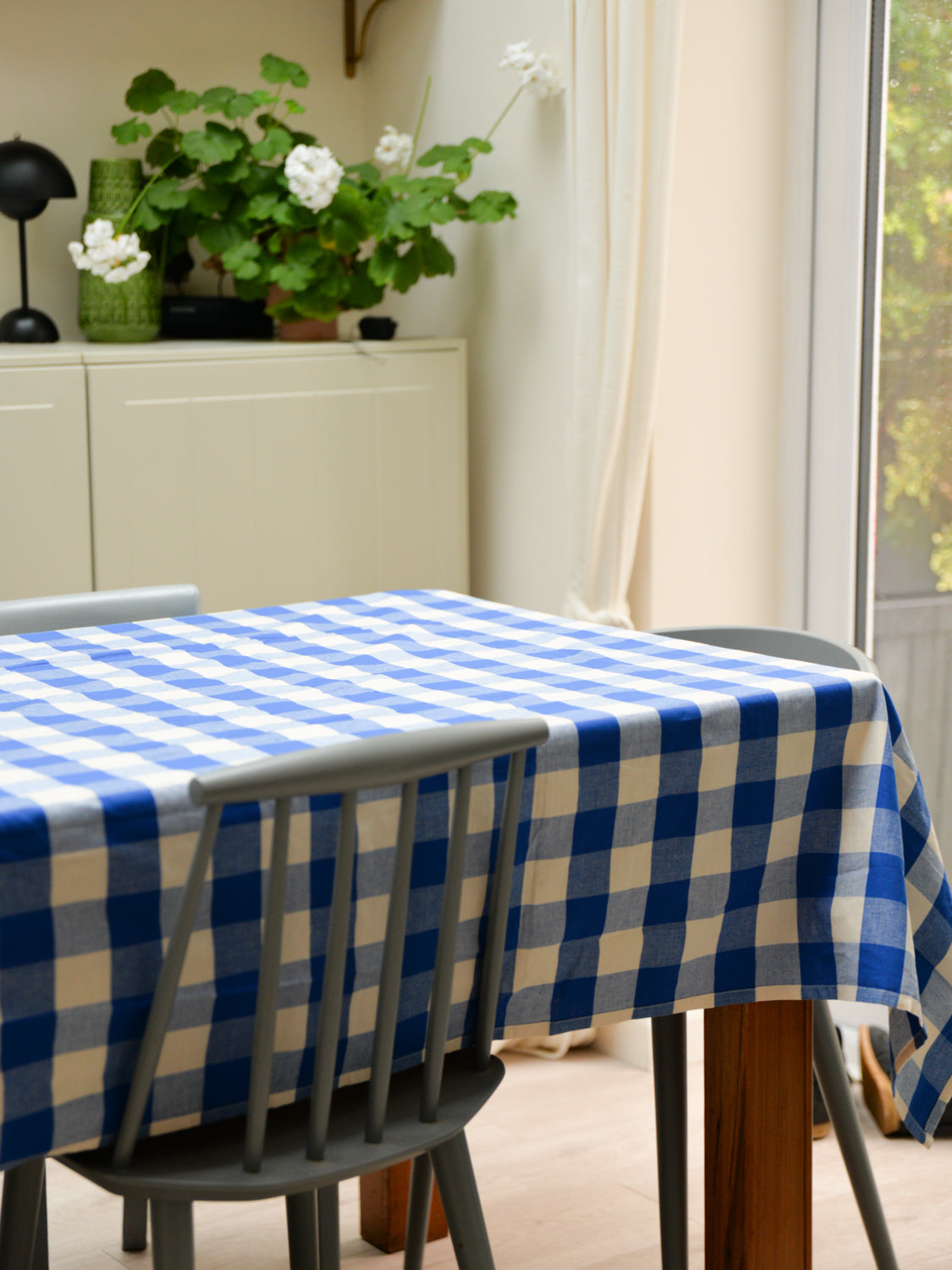 Blue Gingham Tablecloth Bell