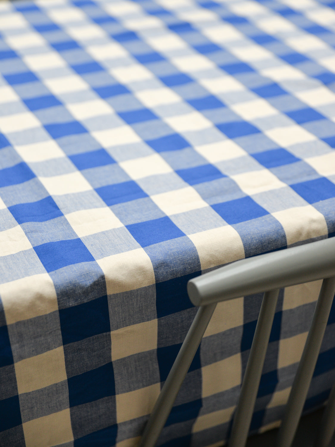 Blue Gingham Tablecloth Bell