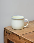Coloured Enamel Belly Mug / Cream & Grey