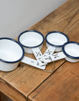 White Enamel Kitchen Measuring Cups Set