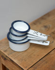 White Enamel Kitchen Measuring Cups Set