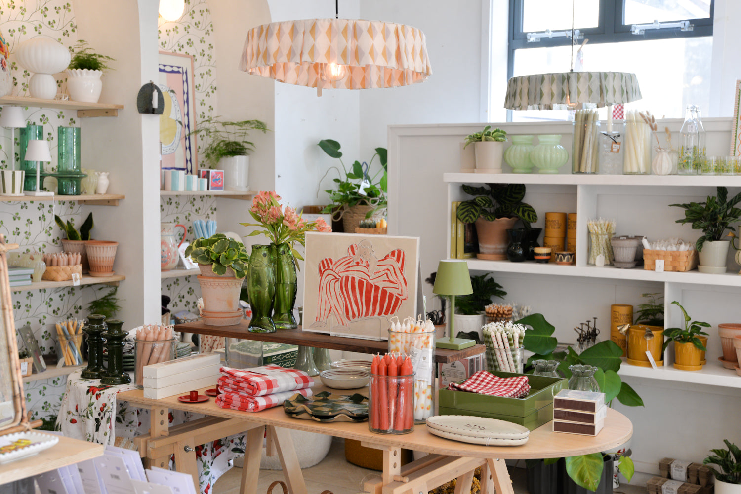 Inside Mon Pote homeware store in Bristol. Plants, vases, and home decor.