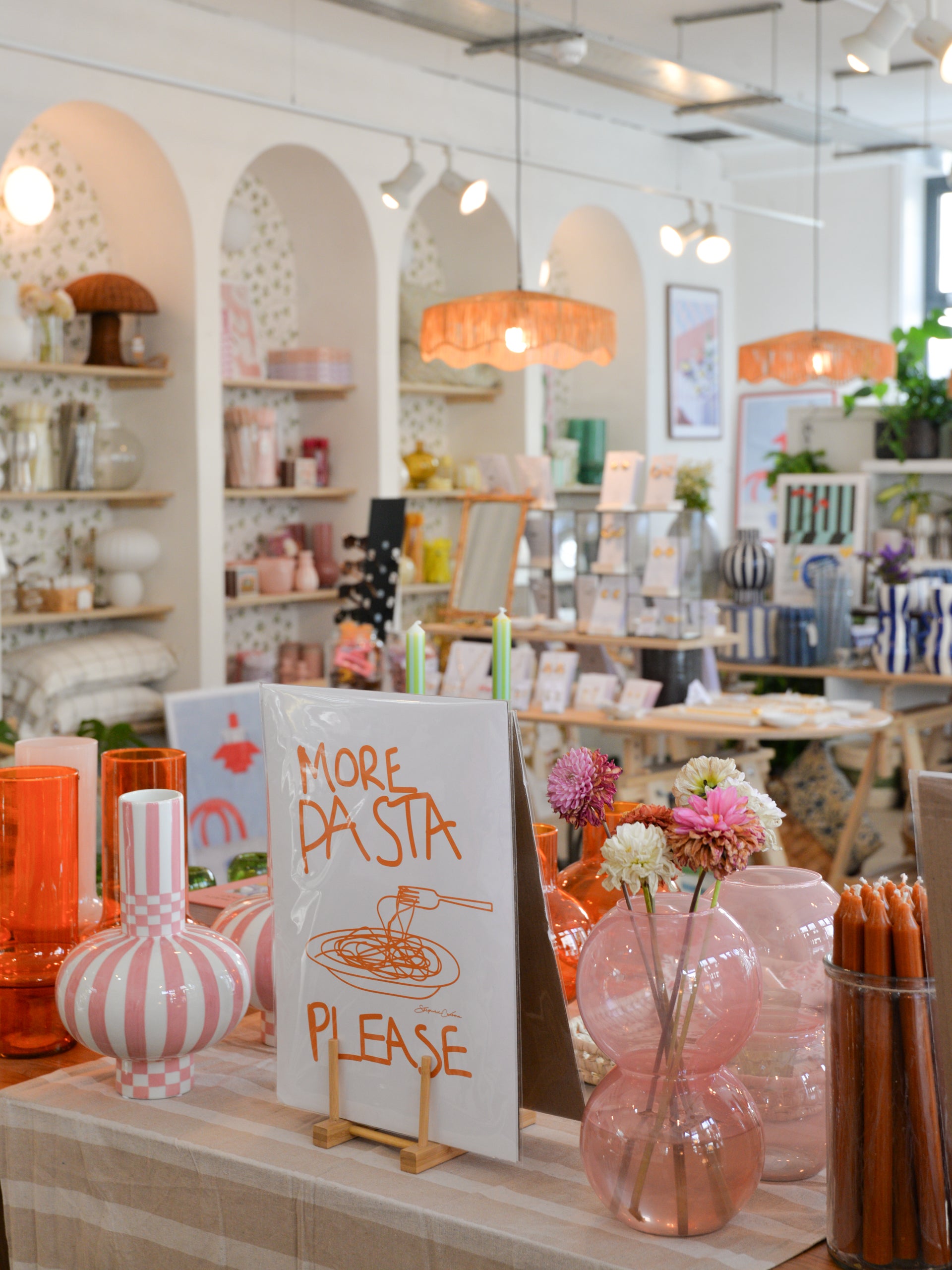 Inside Mon Pote shop in Bristol. Vases, candles and other beautiful homeware.