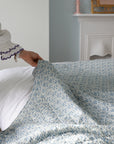 Betty Blue Floral Quilt / Various Sizes