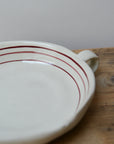 Handpainted Breton Stripe Dish / Brick Red