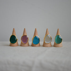 Chunky Coloured Glass Rings
