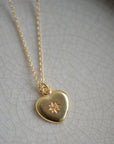 Heart Starburst Jewel Pendant Necklace