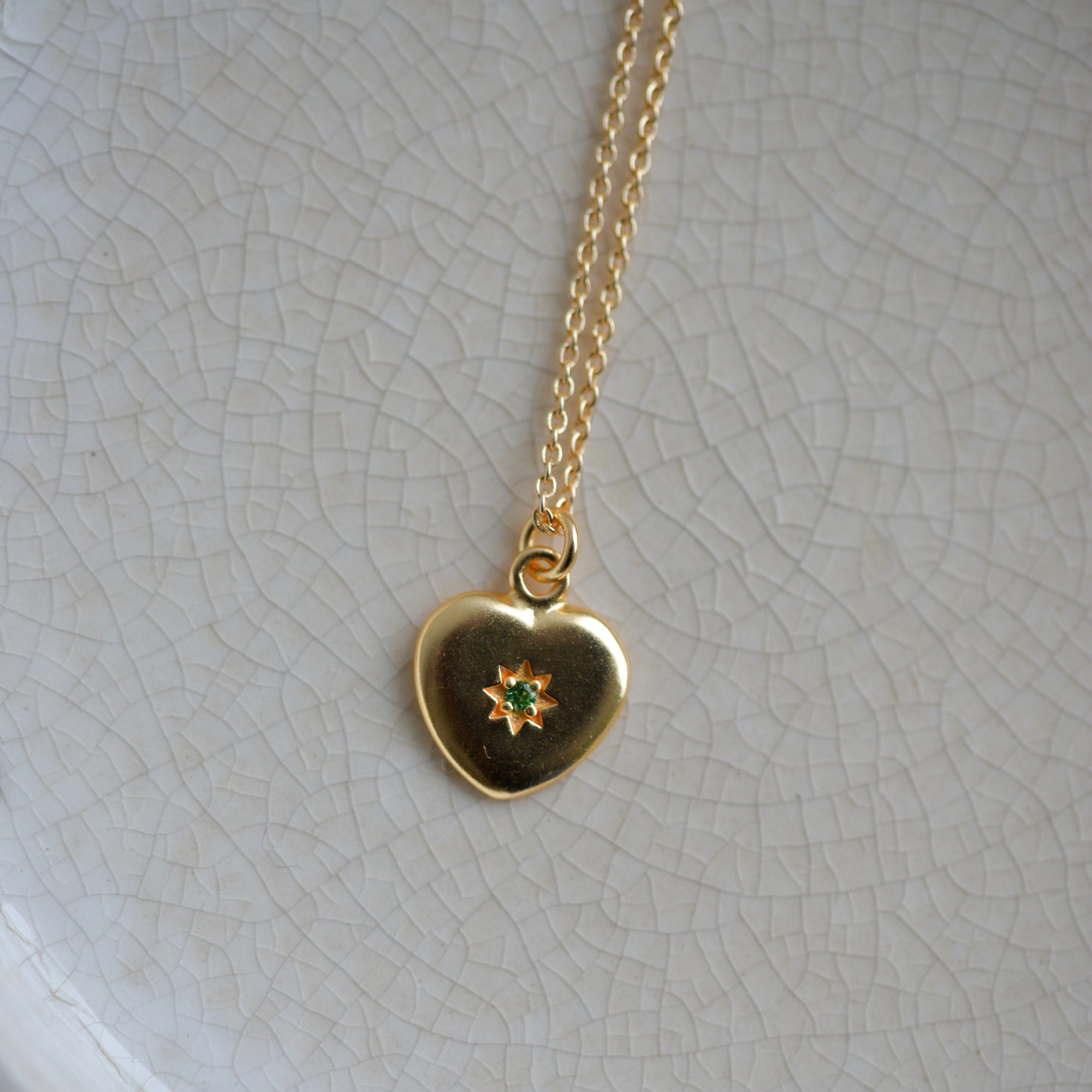 Heart Starburst Jewel Pendant Necklace
