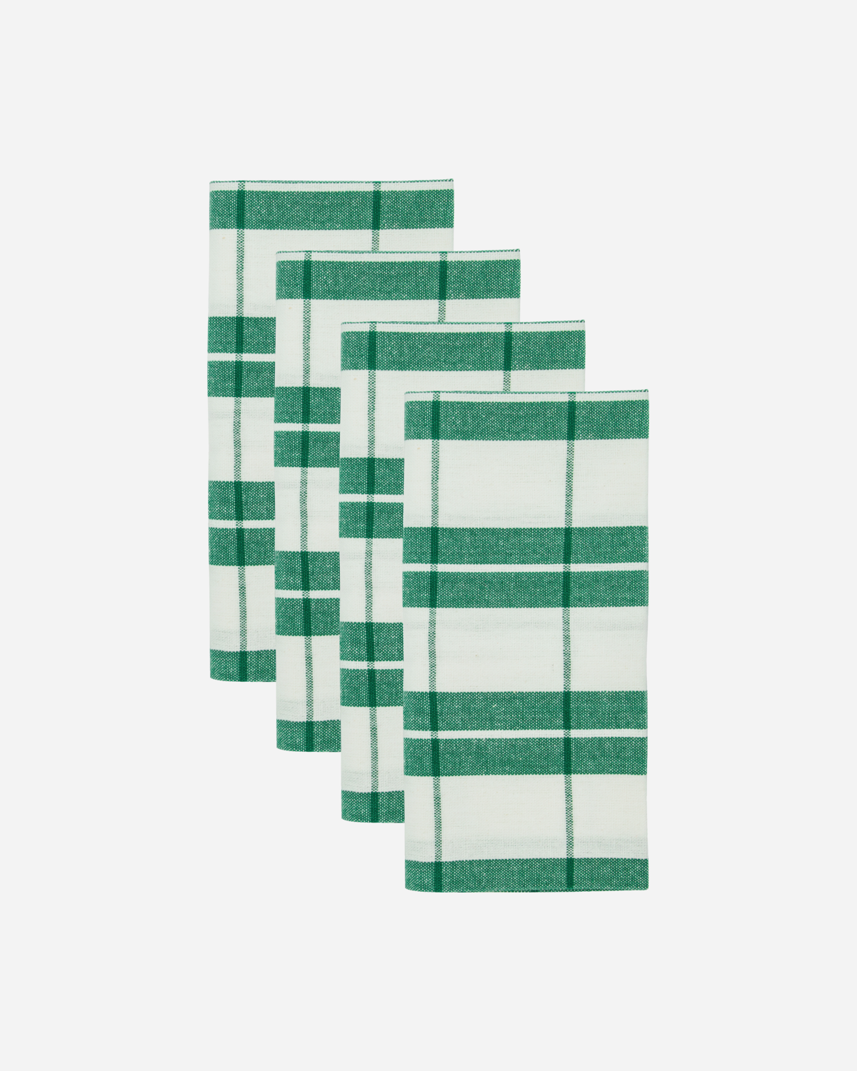 Set of Four Napkins / Green Check