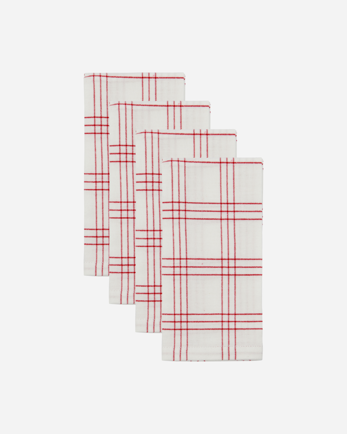 Set of Four Napkins / Red Check