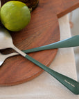 Stainless Steel Salad Servers / Green
