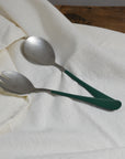 Stainless Steel Salad Servers / Green