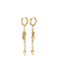 Niya Gold Plated Pearl Statement Huggie Earrings