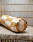 Vibes Cylinder Cushion / Mustard and Sand Tiles