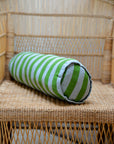 Vibes Cylinder Cushion / Green and Blue Stripe