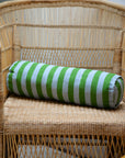 Vibes Cylinder Cushion / Green and Blue Stripe