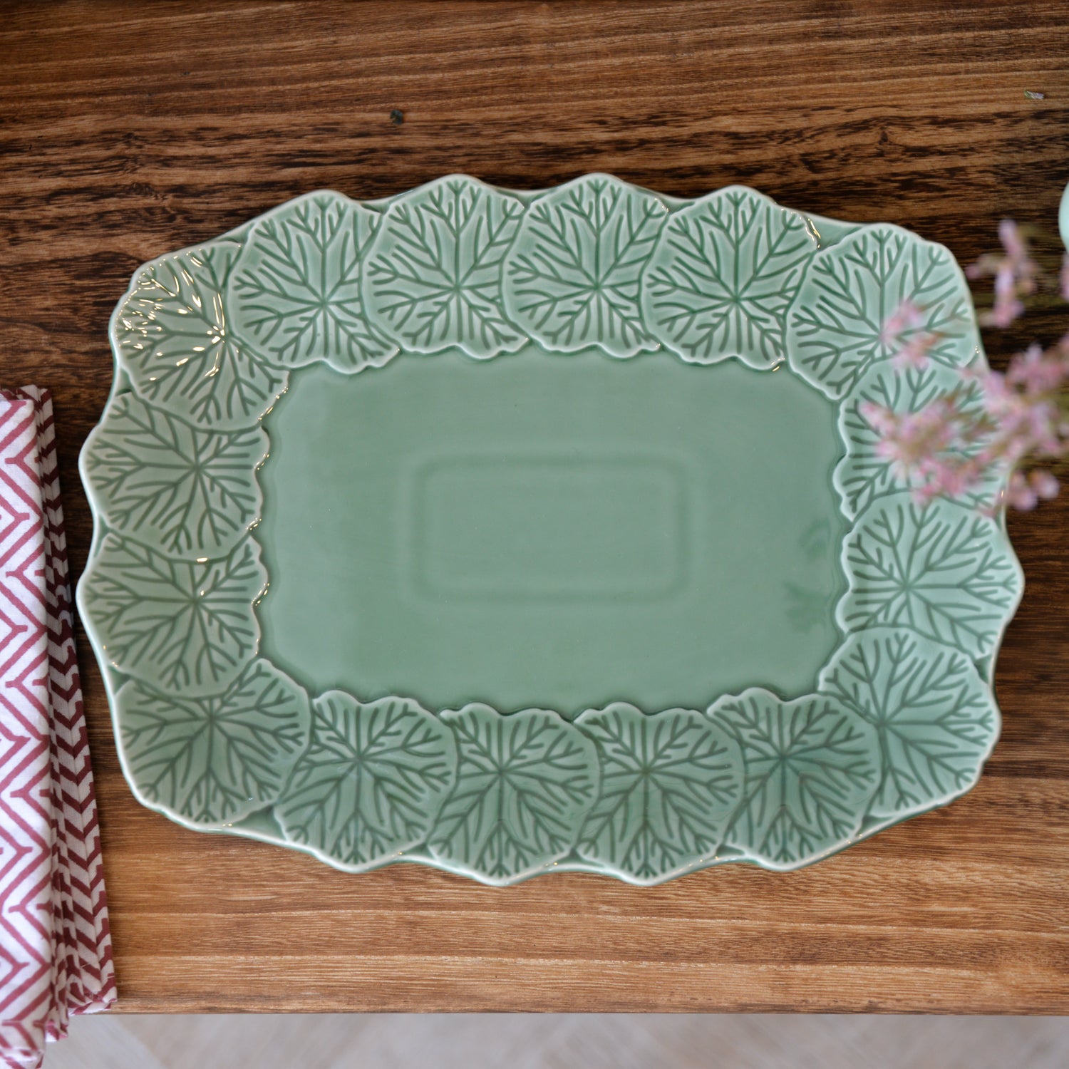 Green Rectangular Flora Dish