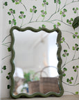 Small Wavy Rectangular Mirror / Khaki