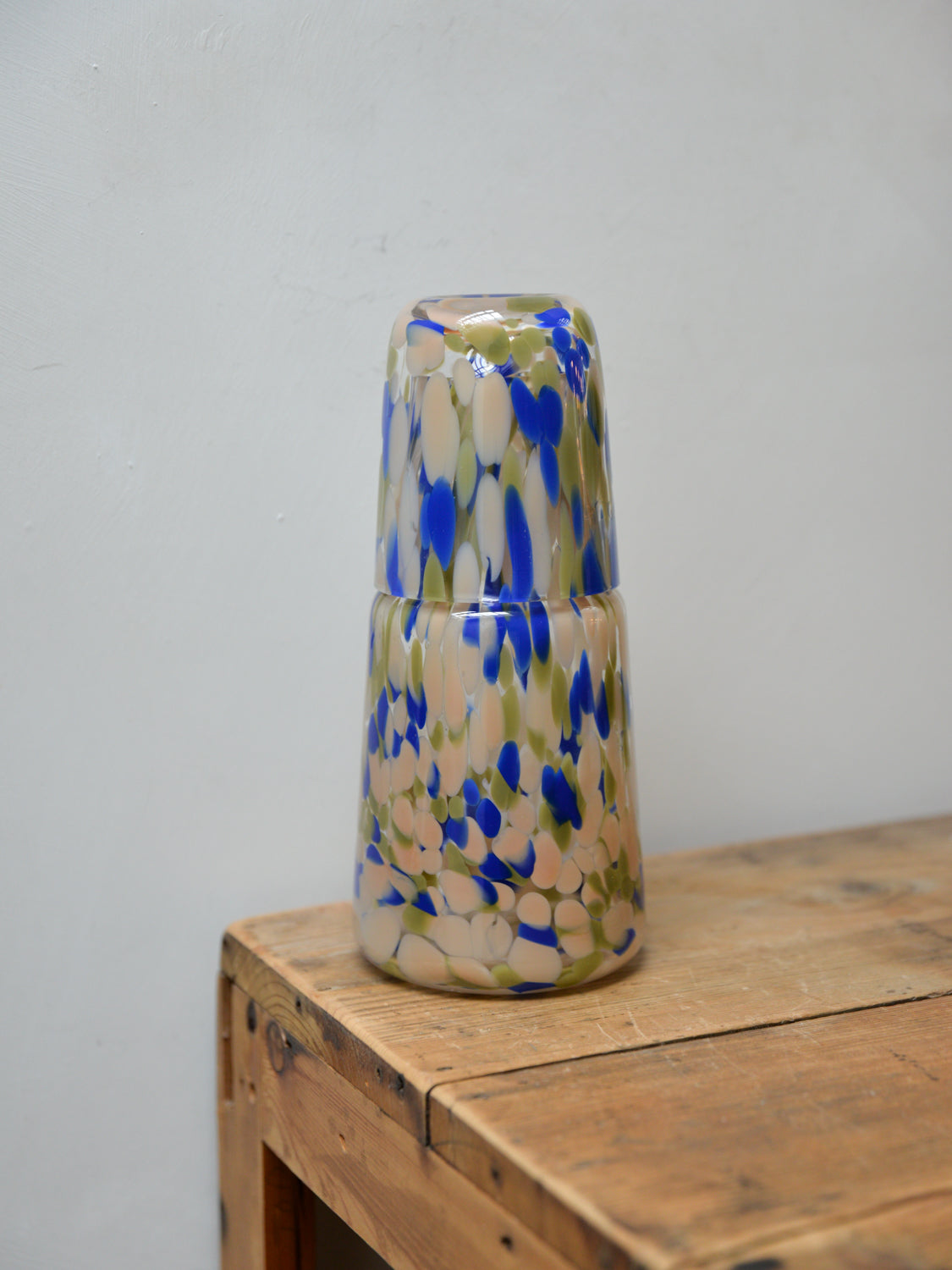 Speckled Carafe and Glass / Blue