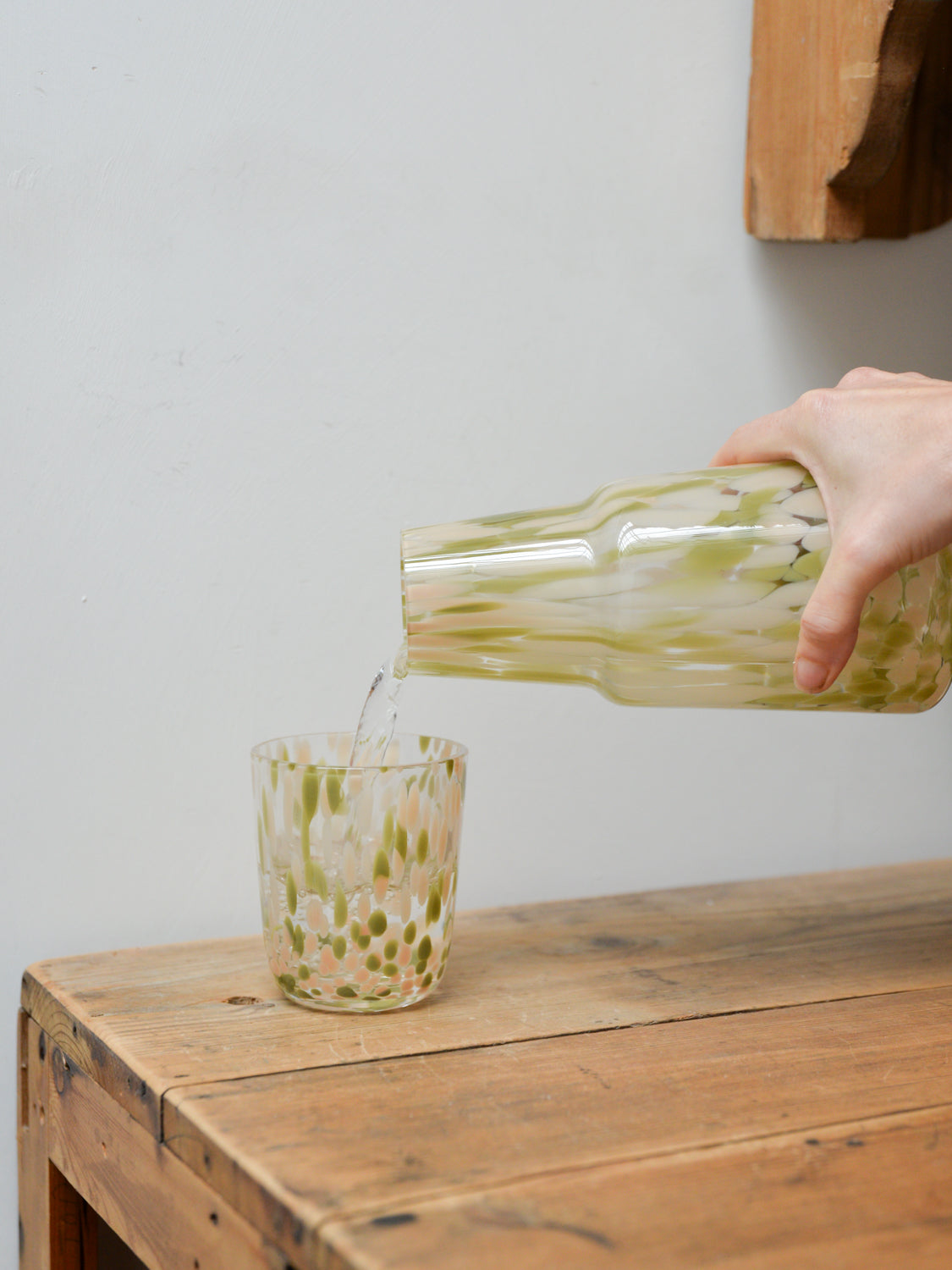 Speckled Carafe and Glass / Khaki
