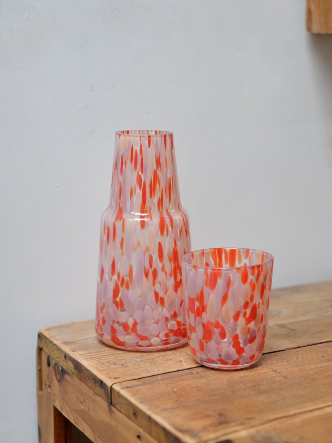 Speckled Carafe and Glass / Red