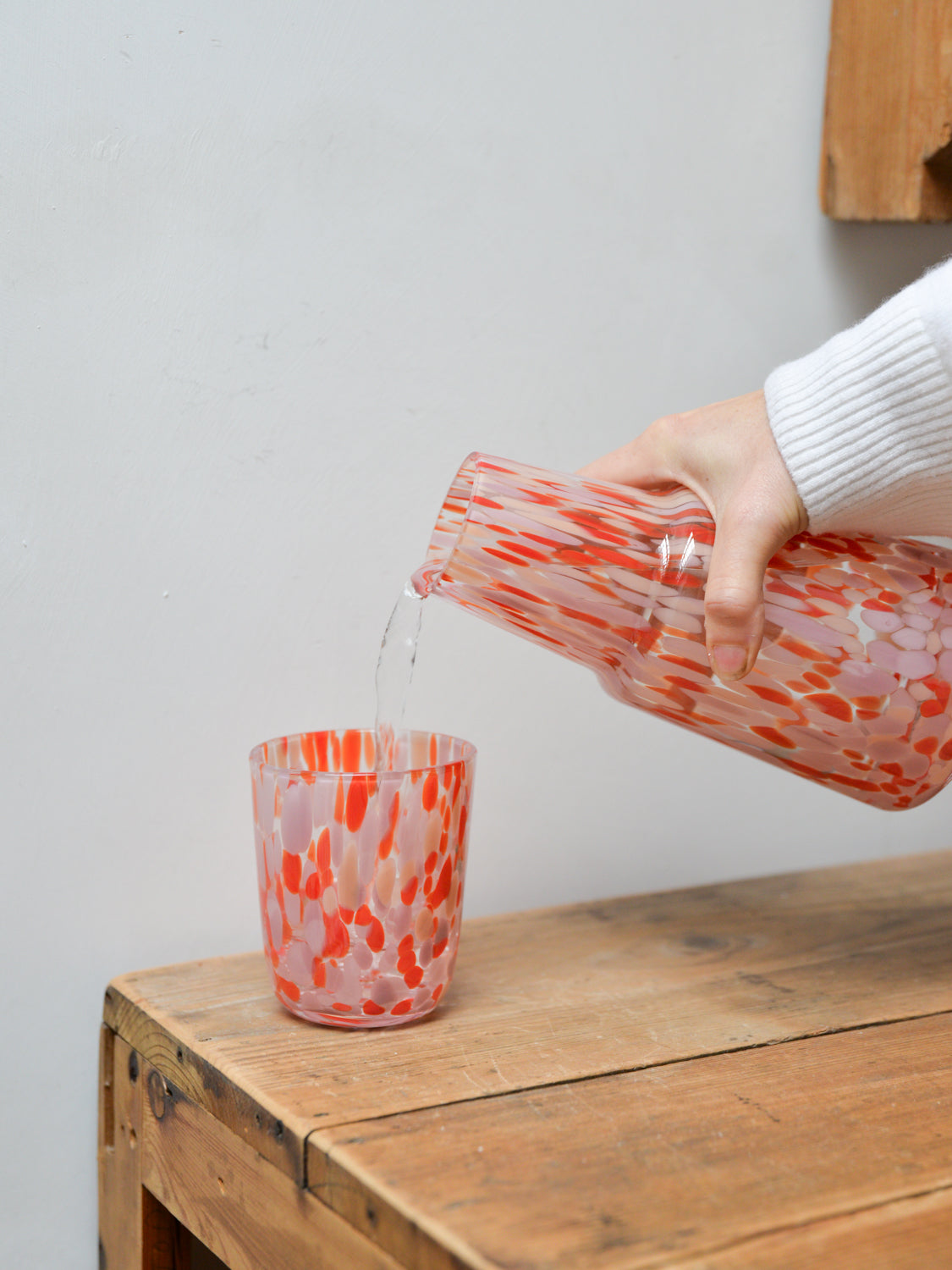 Speckled Carafe and Glass / Red