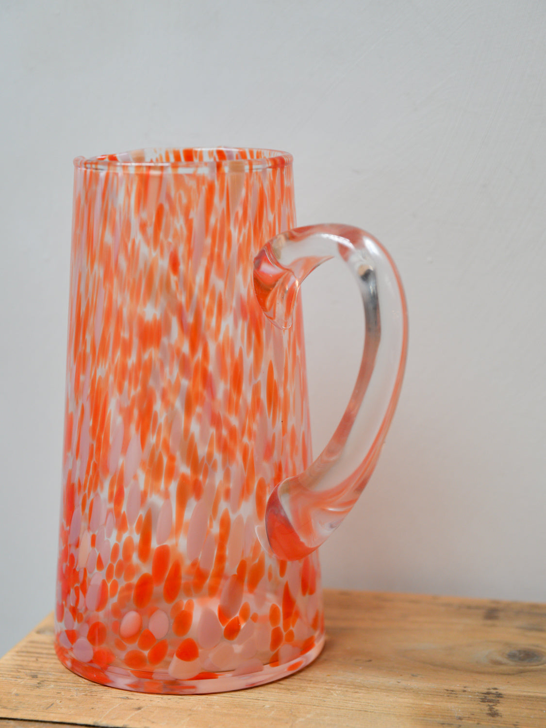 Speckled Pitcher with Handle / Red
