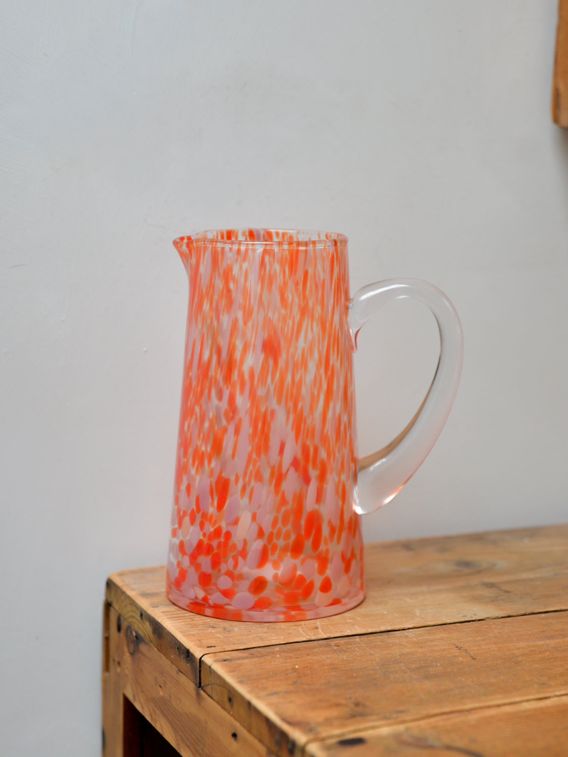 Speckled Pitcher with Handle / Red