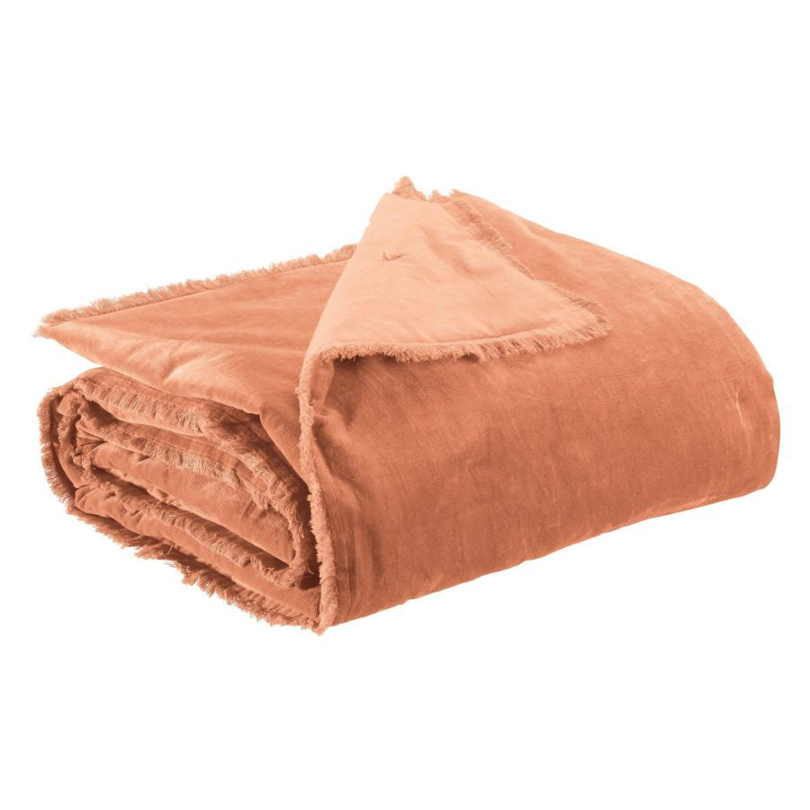 Fara Cotton Velvet Throw 135 x 200 / Dragee