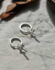 Daisy Cross Hoops / Gold and Silver