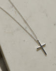 Daisy Cross Pendant Necklace / Gold and Silver