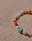 Colourful Glass Bead and Freshwater Pearl Ankle Chain
