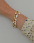 Inaya Bead and Metal Bracelet / Silver or Gold plated