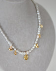 Intent Pearl and Gold Plated Charm Necklace