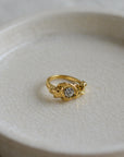 Tina Adjustable Crystal Ring / Gold