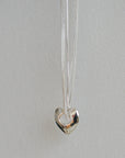 Wave Heart Necklace/ Gold or Silver Plated