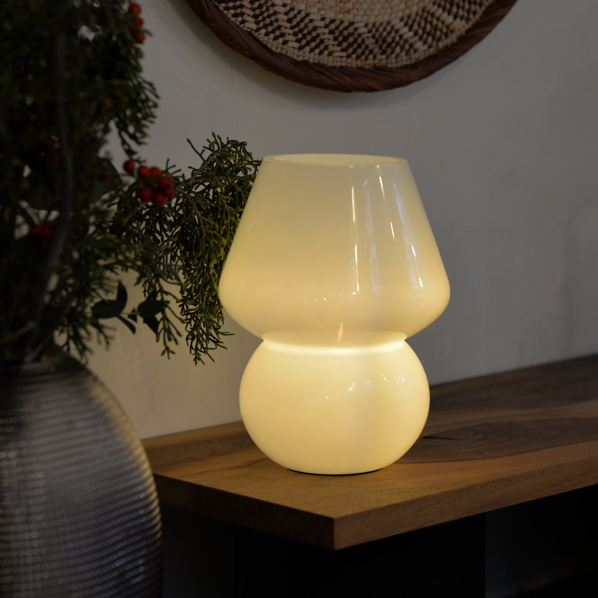 White Classic Tall or Vintage Mushroom Table Lamp