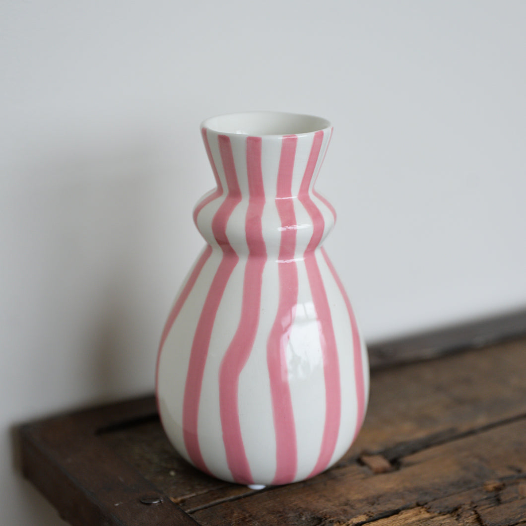 Carolina Pink Stripe Vase