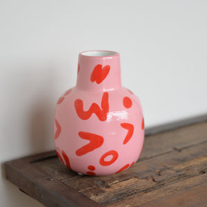 Rosita Pink Leopard Print Vase