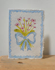 Hand-painted Blue Bow Card