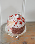 Forest Cherry Cake Glass Tree Ornament