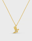 Cowboy Boot Charm Necklace / 18K Gold Plated