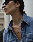Luxe Linear T-Bar Drop Hoop Earrings / Waterproof 18K Gold or 925 Silver Plated