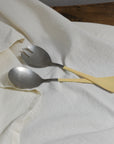 Stainless Steel Salad Servers / Yellow