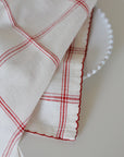 Napkin Alma Check / White and Red