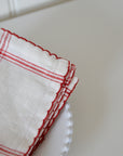 Napkin Alma Check / White and Red