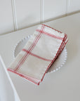 Napkin Alma Check / White and Red