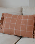Alma Terracotta Check Cushion / 40 x 60cm