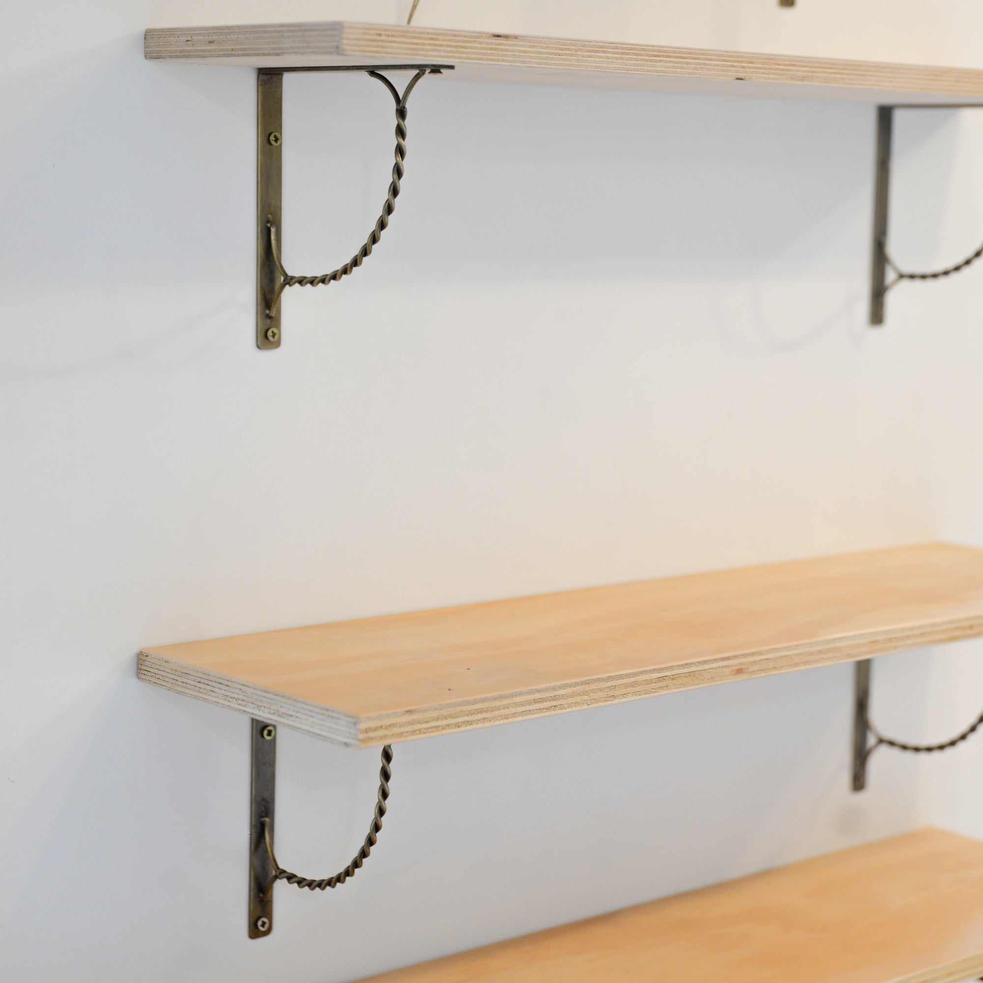 Antique Brass Twist Shelf Brackets  / Sizes