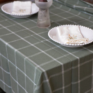 Table Cloth Alma Check / Green and White